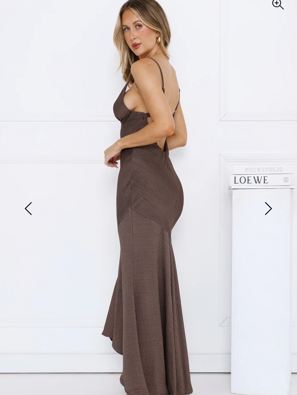 Hello Molly- LIVE ACTION MAXI DRESS BROWN- size Large - Picture 4 of 5
